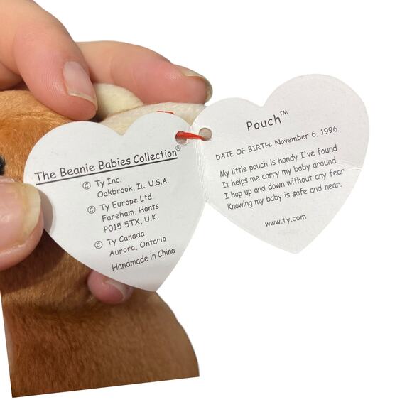 Vintage 1996 Ty Beanie baby Kangaroo with baby named Pouch - Picture 13 of 15